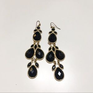 Black and Gold Dangly Earrings